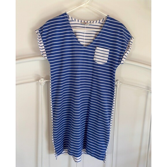 Vineyard vines periwinkle stripe cotton dress XS runs big - Picture 1 of 5